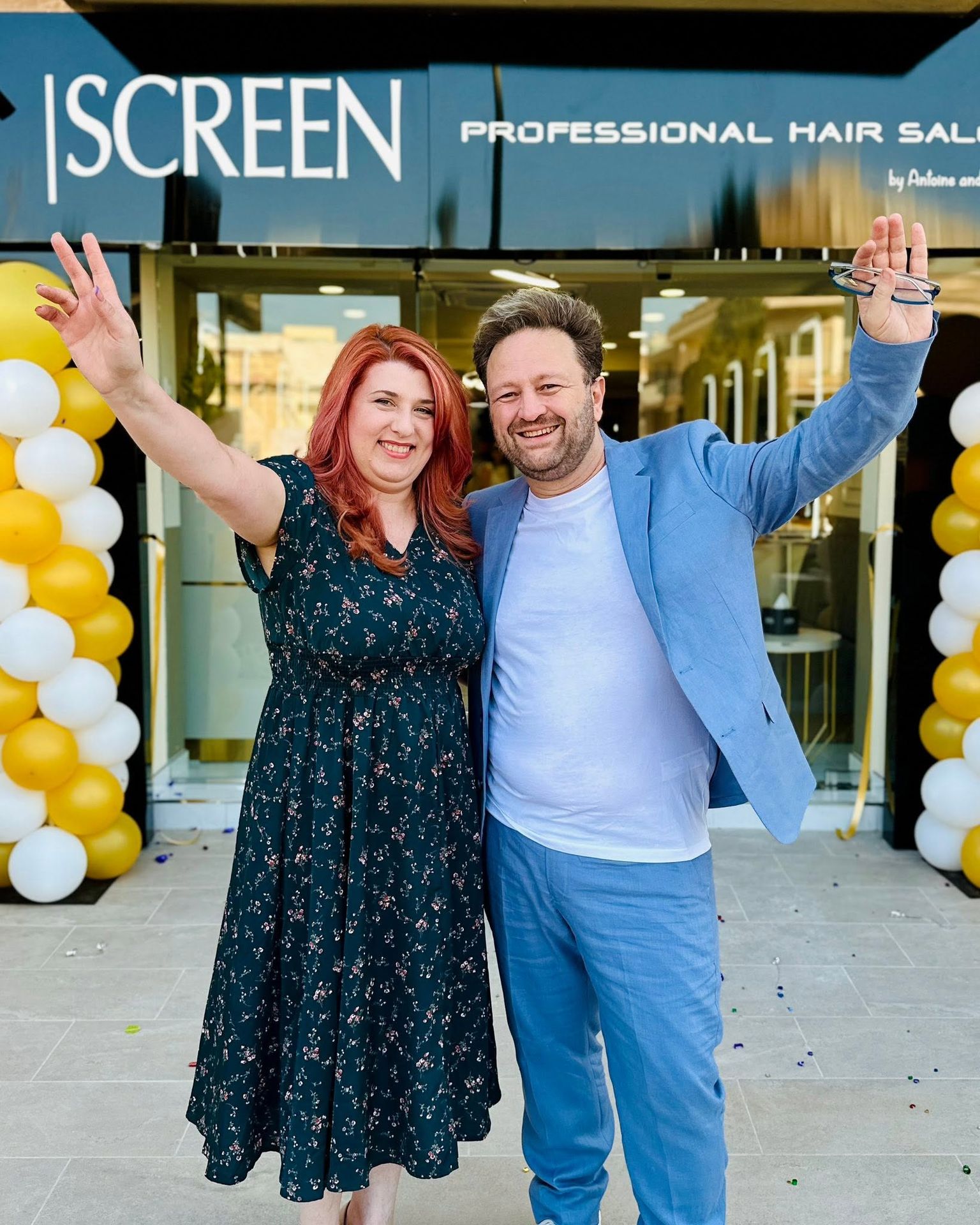 Antoine and Louise, hairstylists at Screen Salon Bugibba