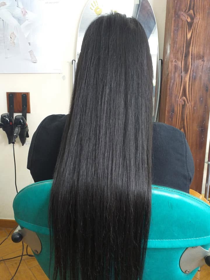 Long sleek straight black hair at Screen Salon Bugibba